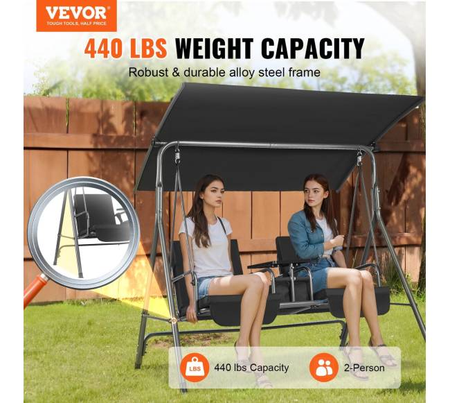 Dvivietė sūpynė su stogu lauko sodui1