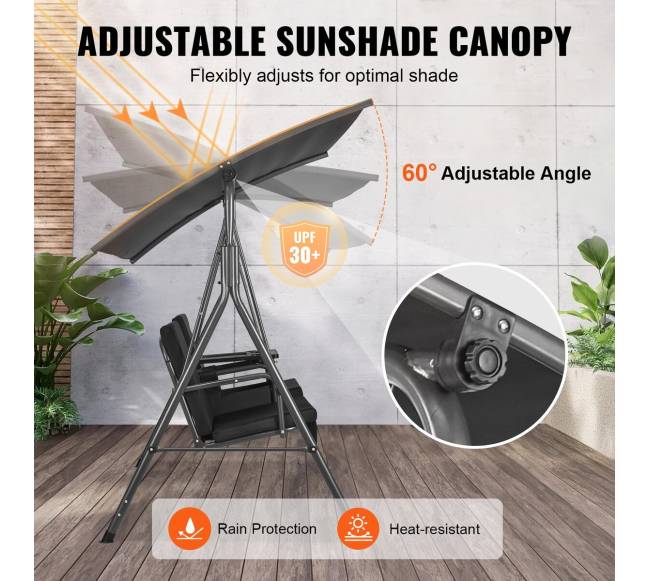 Dvivietė sūpynė su stogu lauko sodui2