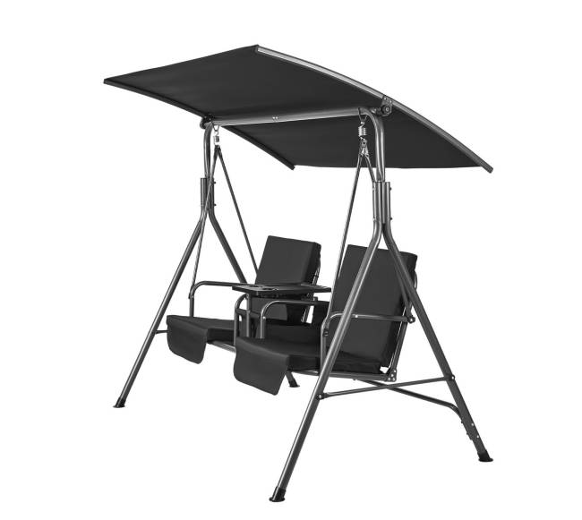 Dvivietė sūpynė su stogu lauko sodui9