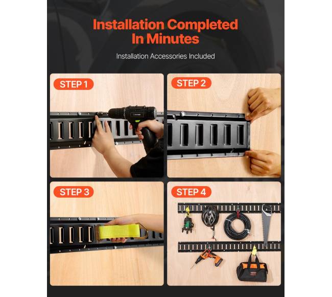 E bėgių tvirtinimo rinkinys, 4 komplektai, 907 kg apkrova4