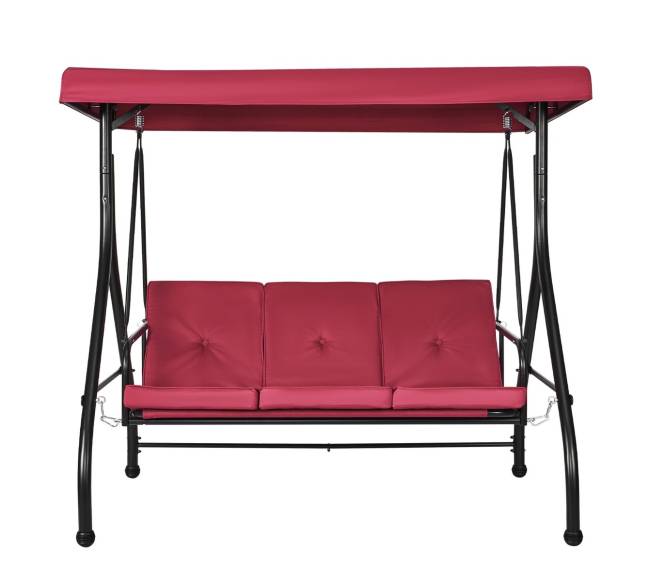 Trivietė lauko supamoji kėdė su stogeliu8