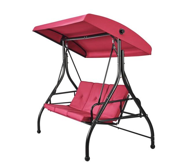 Trivietė lauko supamoji kėdė su stogeliu9