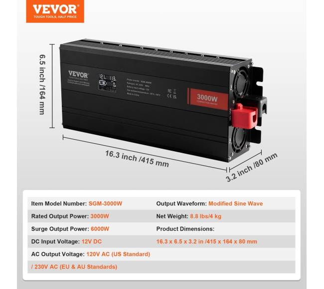 Modifikuotos sinusoidės bangos keitiklis 3000W6