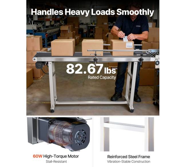 Konvejeris su reguliuojamu greičiu ir dvigubu apsaugos turėklu1