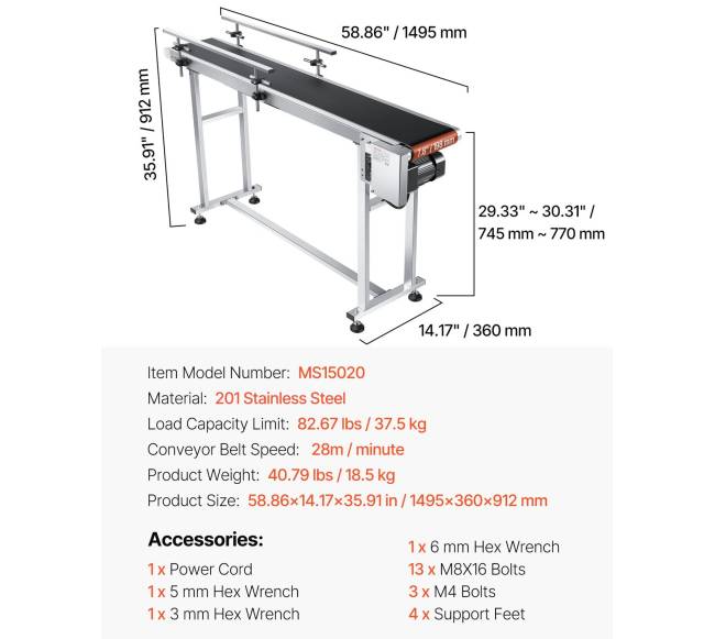 Konvejeris su reguliuojamu greičiu ir dvigubu apsaugos turėklu6