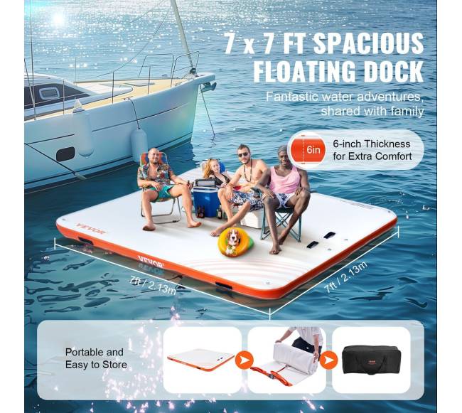 Pripučiama plūduriuojanti platforma 2,13 x 2,13 m2