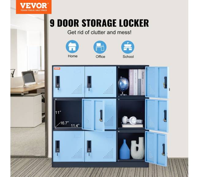 Metalinė darbuotojų spintelė su 9 durelėmis1