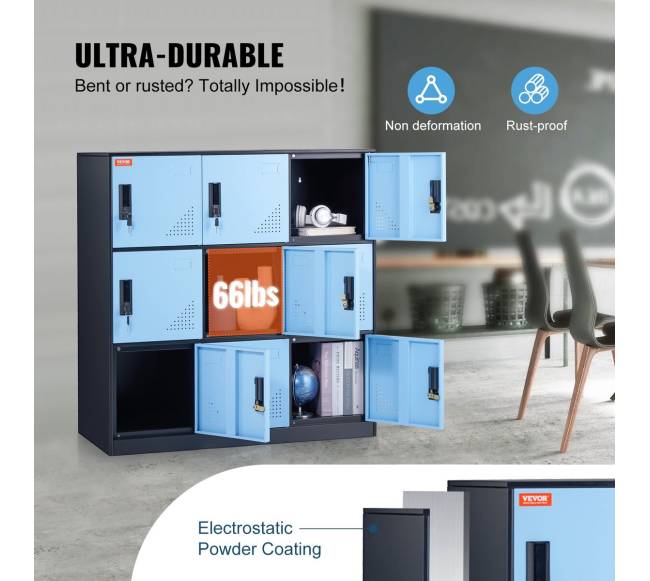 Metalinė darbuotojų spintelė su 9 durelėmis2