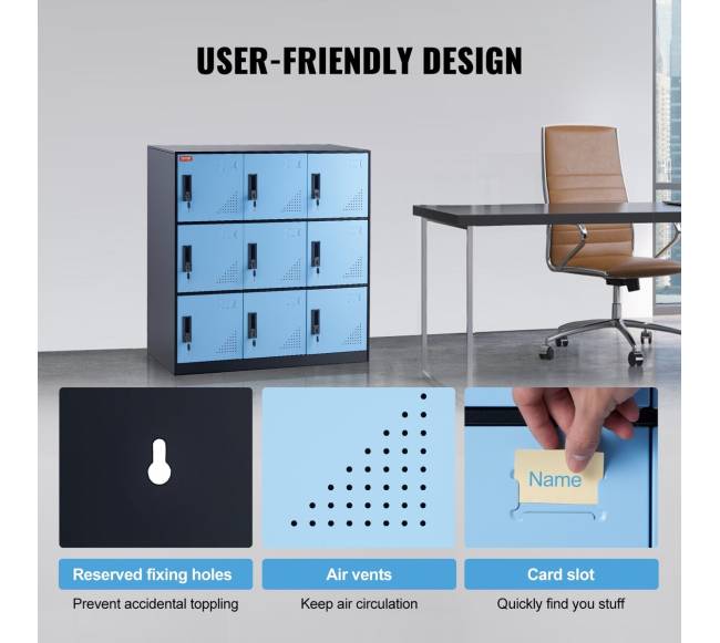 Metalinė darbuotojų spintelė su 9 durelėmis4
