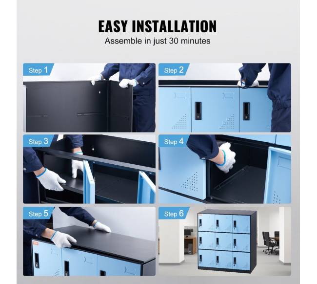 Metalinė darbuotojų spintelė su 9 durelėmis5