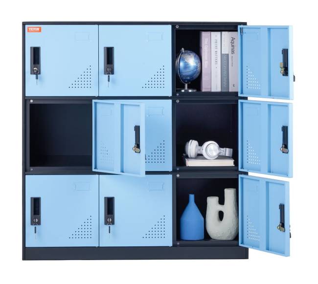 Metalinė darbuotojų spintelė su 9 durelėmis10