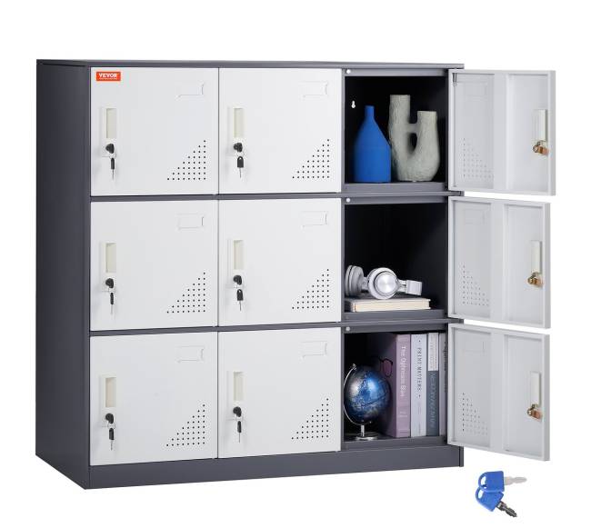 Metalinė spintelė su 9 durimis darbuotojams0