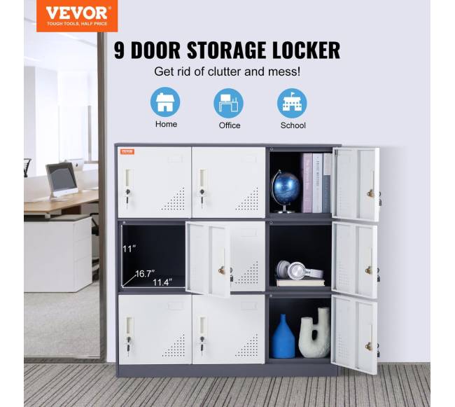 Metalinė spintelė su 9 durimis darbuotojams1