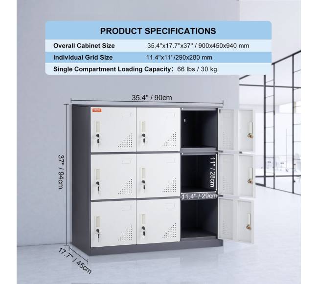 Metalinė spintelė su 9 durimis darbuotojams6