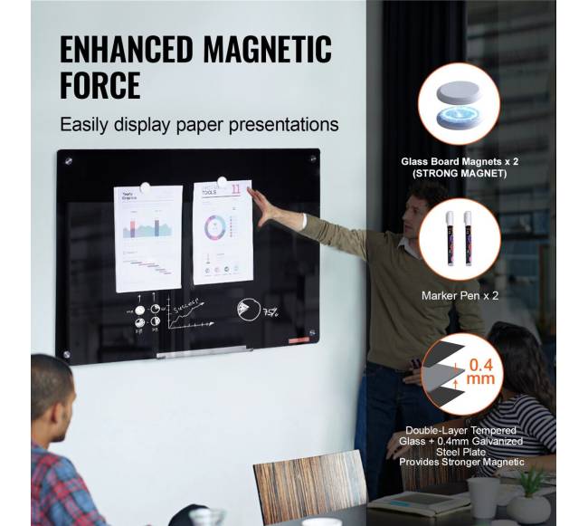 Magnetinė stiklo lenta 60x90 cm, juoda2