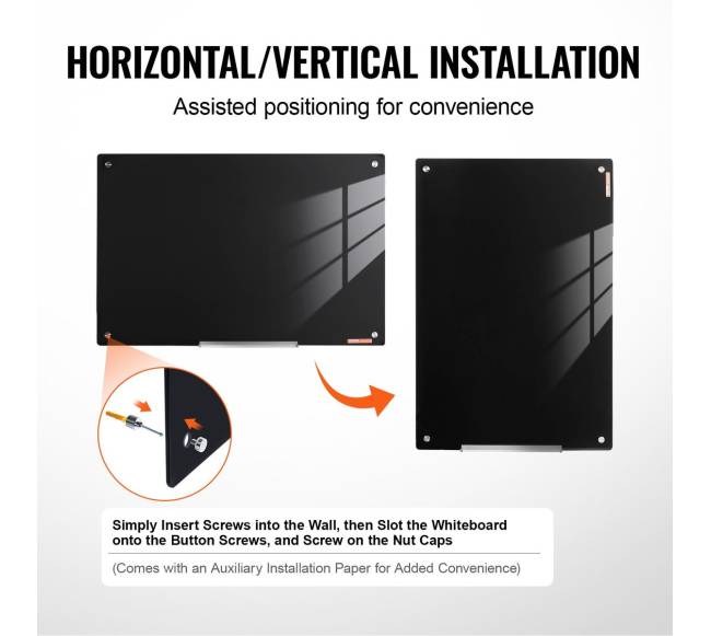 Magnetinė stiklo lenta 60x90 cm, juoda4