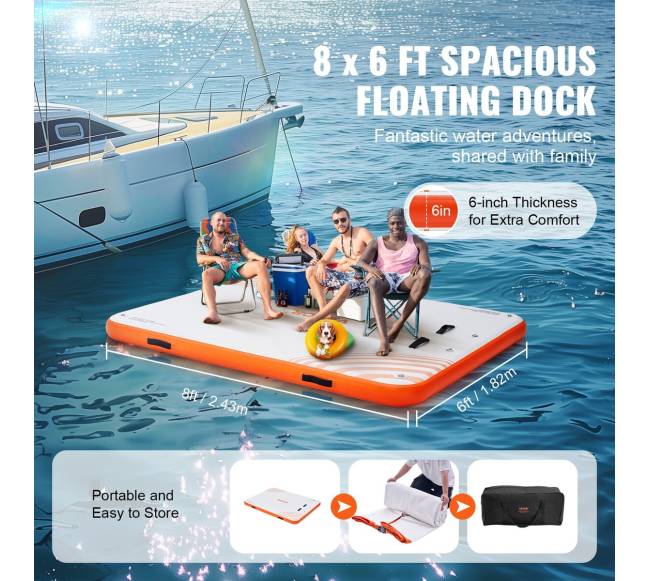 Pripučiama plūduriuojanti platforma, 2.43 x 1.82 m2