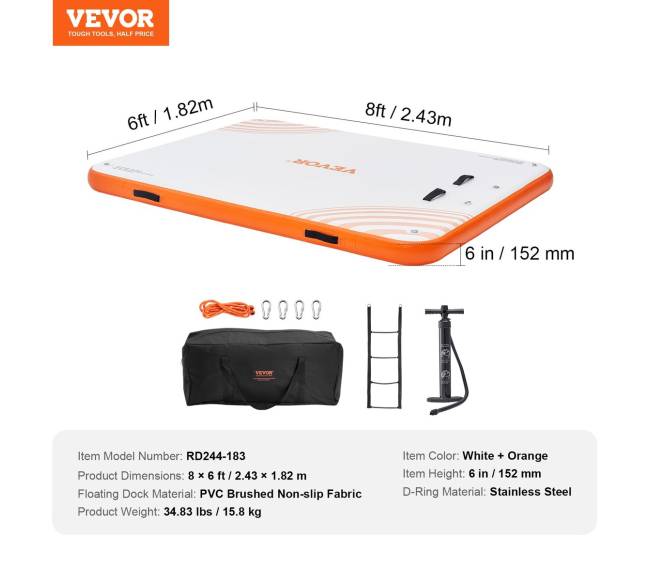 Pripučiama plūduriuojanti platforma, 2.43 x 1.82 m6