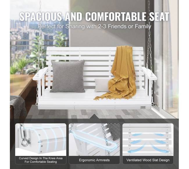 Medinis sodo supamasis krėslas su grandinėmis3