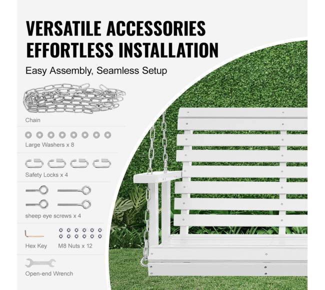 Medinis sodo supamasis krėslas su grandinėmis4