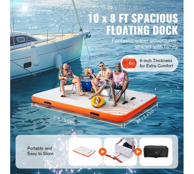 Pripučiamas plaukiojantis dokas 3 x 2 m2