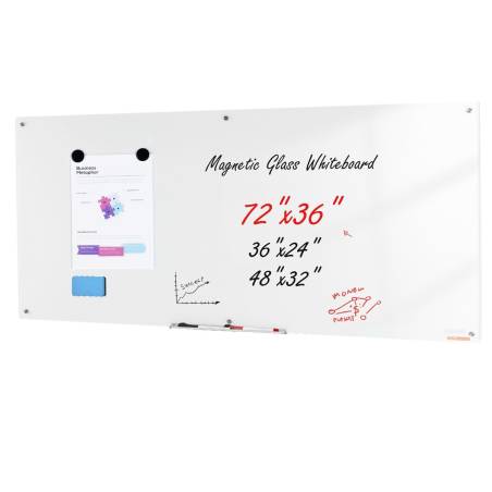 Magnetinė stiklo lenta su žymeklių dėklu0