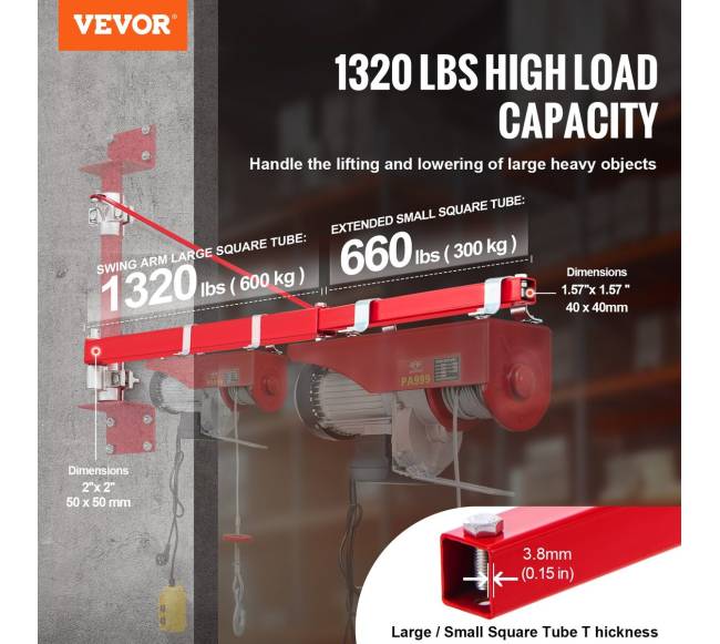 Elektrinio keltuvo laikiklis, maksimali apkrova 600 kg1