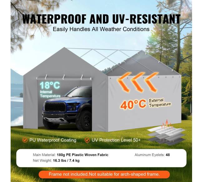 Automobilinė pastogė 12 x 6 m pilka2