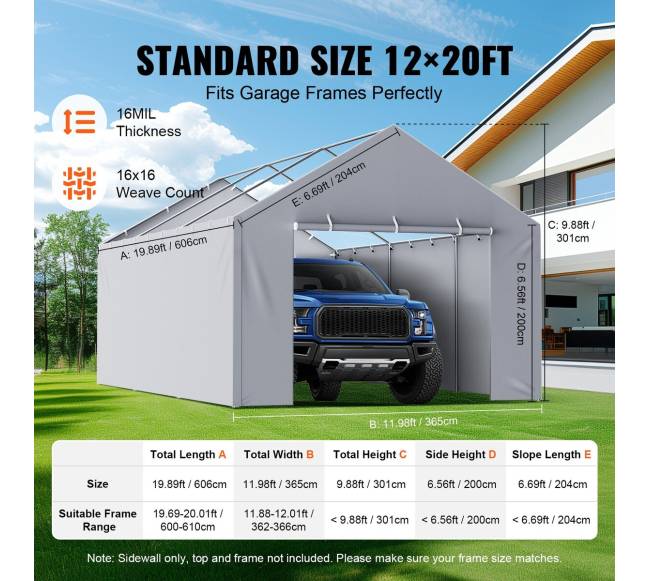 Automobilinė pastogė 12 x 6 m pilka3