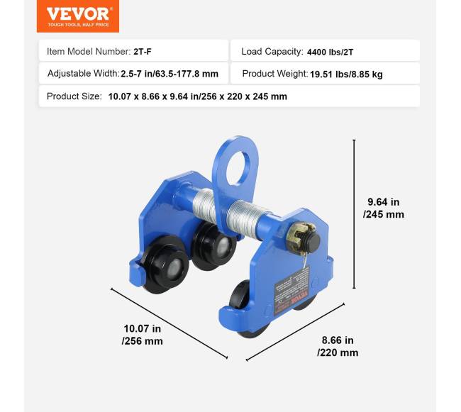 Rankinis vežimėlis iki 2T, I-sijos pločio6