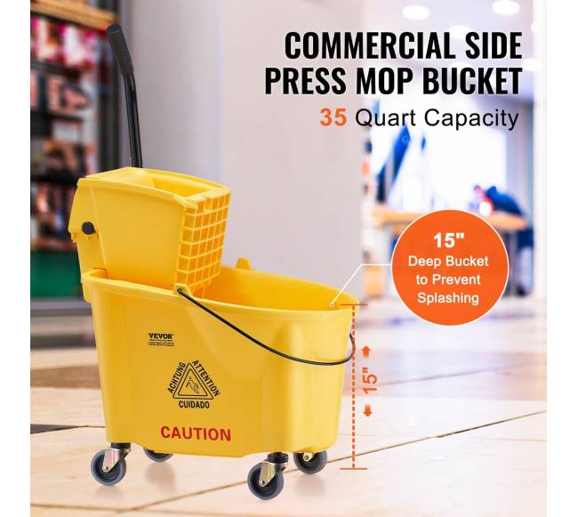 Grindų valymo kibiras su nugręžėju ant ratukų1