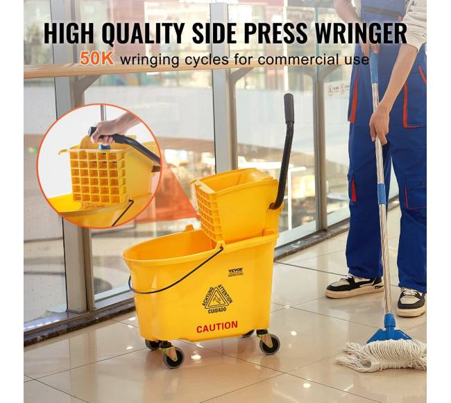 Grindų valymo kibiras su nugręžėju ant ratukų3