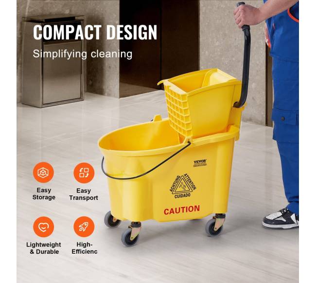 Grindų valymo kibiras su nugręžėju ant ratukų4