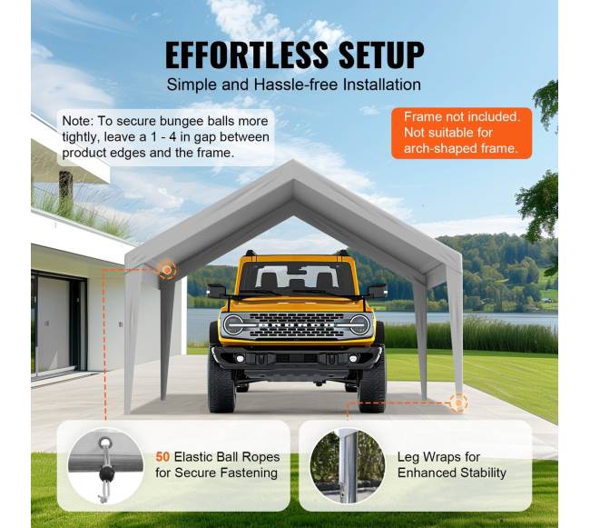 Pakeičiamas automobilių stoginės tentas 396 x 610 cm, pilkas4