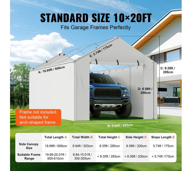 Automobilio pastogės uždangalo sienelė 3 x 6 m3