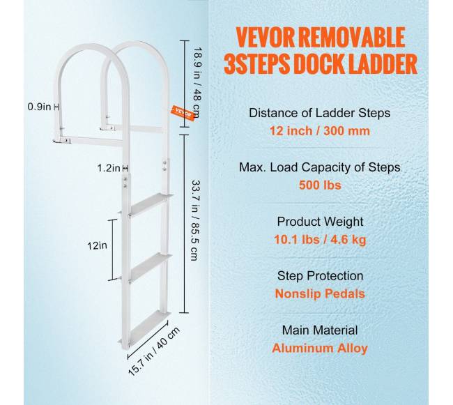 Aliuminės kopėčios laivų prieplaukai, 3 laipteliai6
