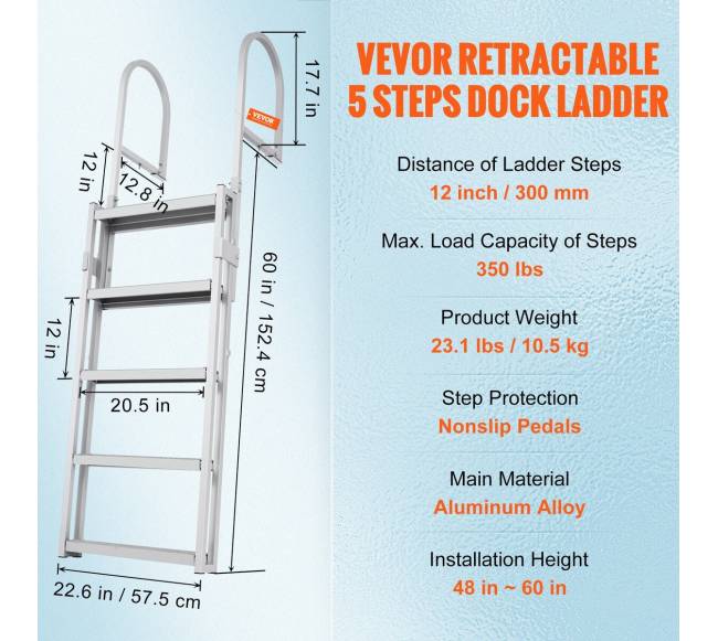 Reguliuojamas aliuminis laipto avataras 5 pakopų6