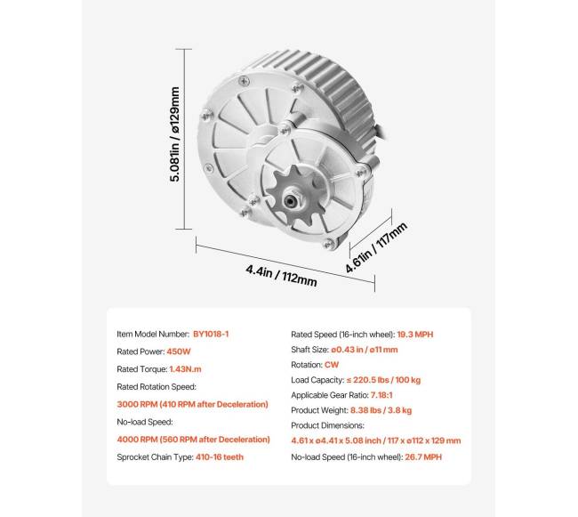 450 W elektrinis variklio rinkinys 36 V 3000 aps.min.6