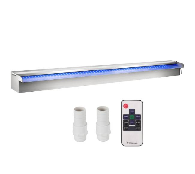 nerūdijančio plieno vandens krioklio fontanas su led0