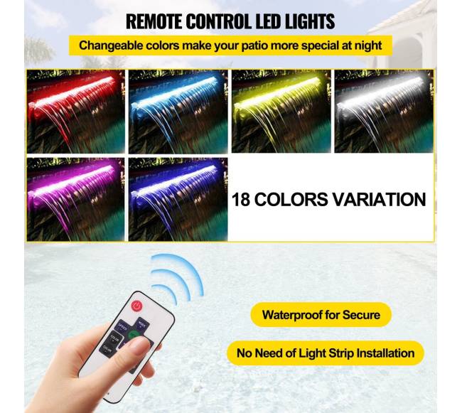 nerūdijančio plieno vandens krioklio fontanas su led4