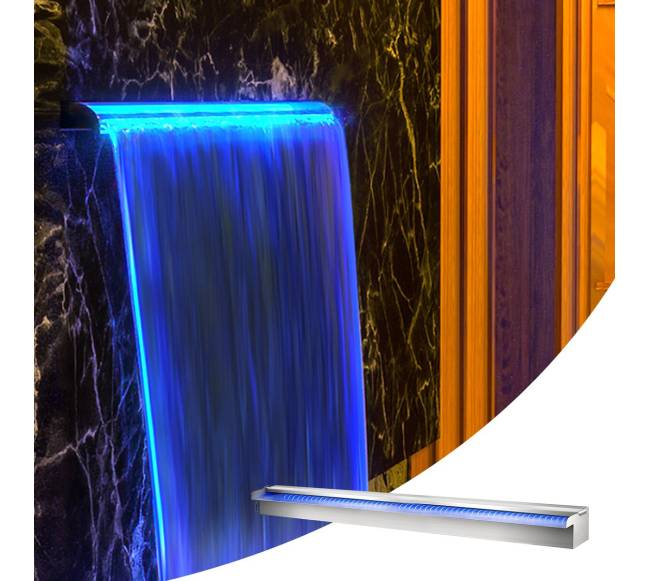 nerūdijančio plieno vandens krioklio fontanas su led7