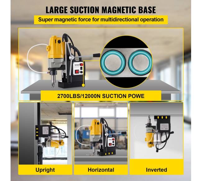 1100 W magnetinė gręžimo staklės su HSS priemonėmis2