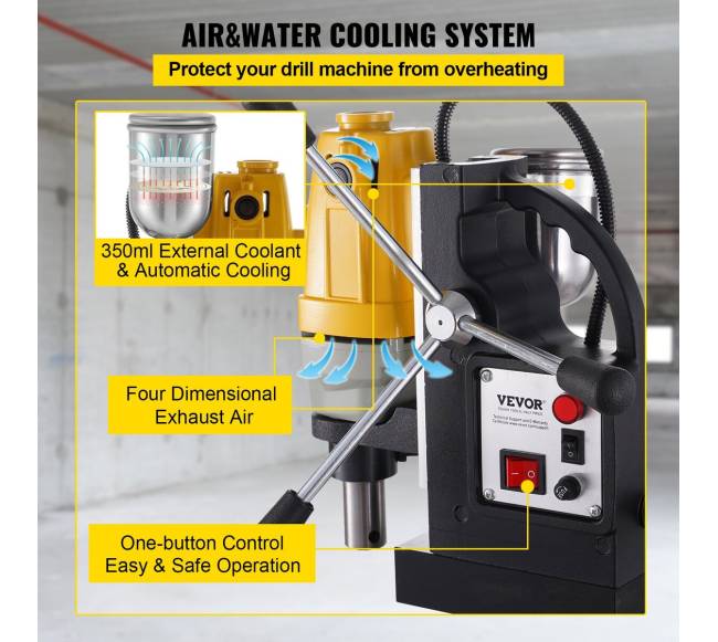 1100 W magnetinė gręžimo staklės su HSS priemonėmis3