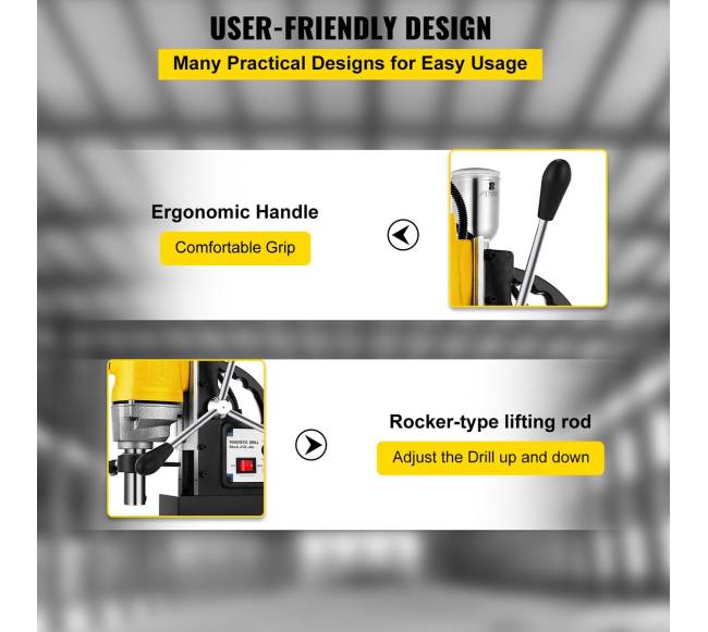 1100 W magnetinė gręžimo staklės su HSS priemonėmis4