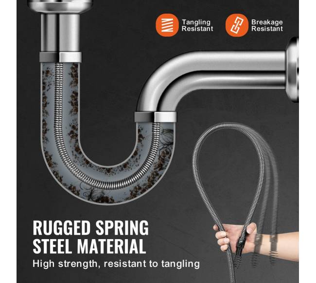 Kanalizacijos valymo kabelis 30.48 m su 4 pjovikliais2