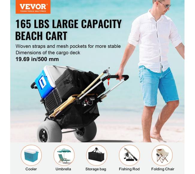 Paplūdimio vežimėlis su dideliais ratais smėliui1