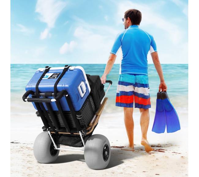 Paplūdimio vežimėlis su dideliais ratais smėliui7