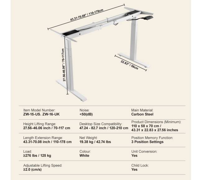 Elektrinis dviejų variklių stalo rėmas6