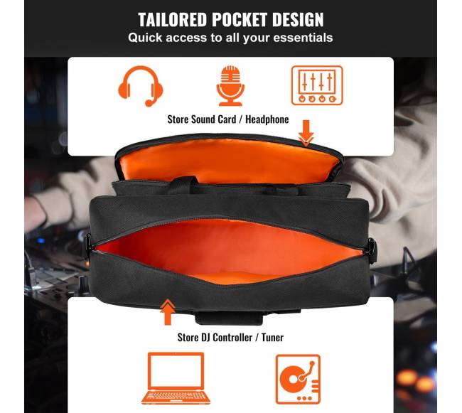 Paminkštinta DJ maišelė su 1200D Oksfordo audiniu2