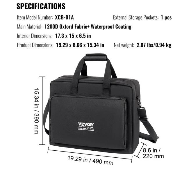 Paminkštinta DJ maišelė su 1200D Oksfordo audiniu6